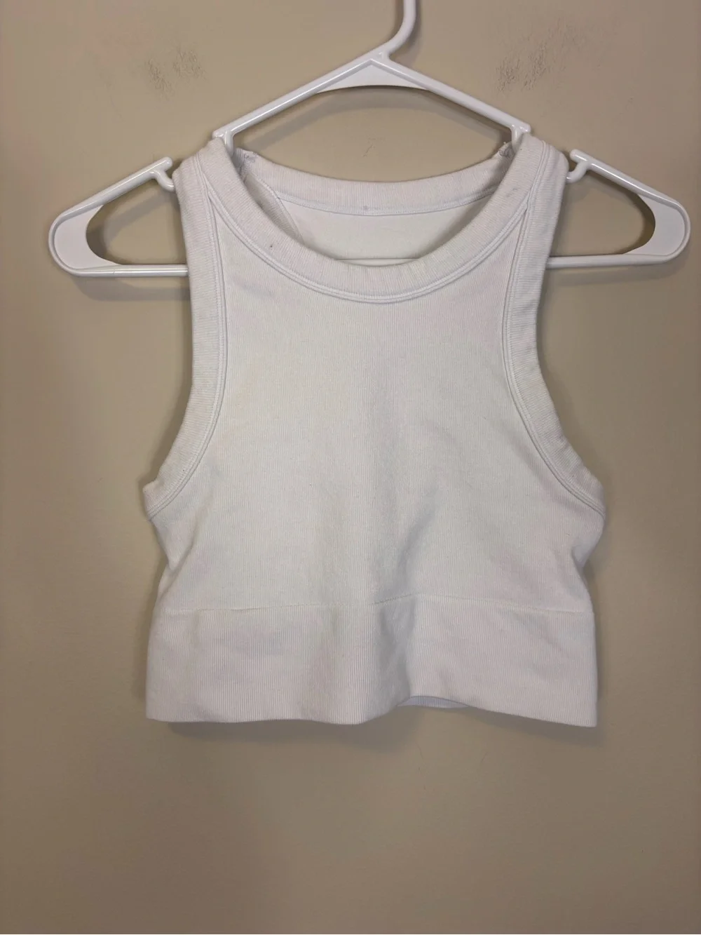 Alo Yoga White Ribbed Tank Crop Top -Small